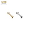 14Kt GOLD INTERNALLY THREADED GEM BALL PRESS FIT GEM LABRET/MONROE SET
